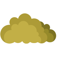 Illustration of a fluffy, yellowish cloud resembling the delicate branches an arborist might carefully tend to, set against a pristine white background.